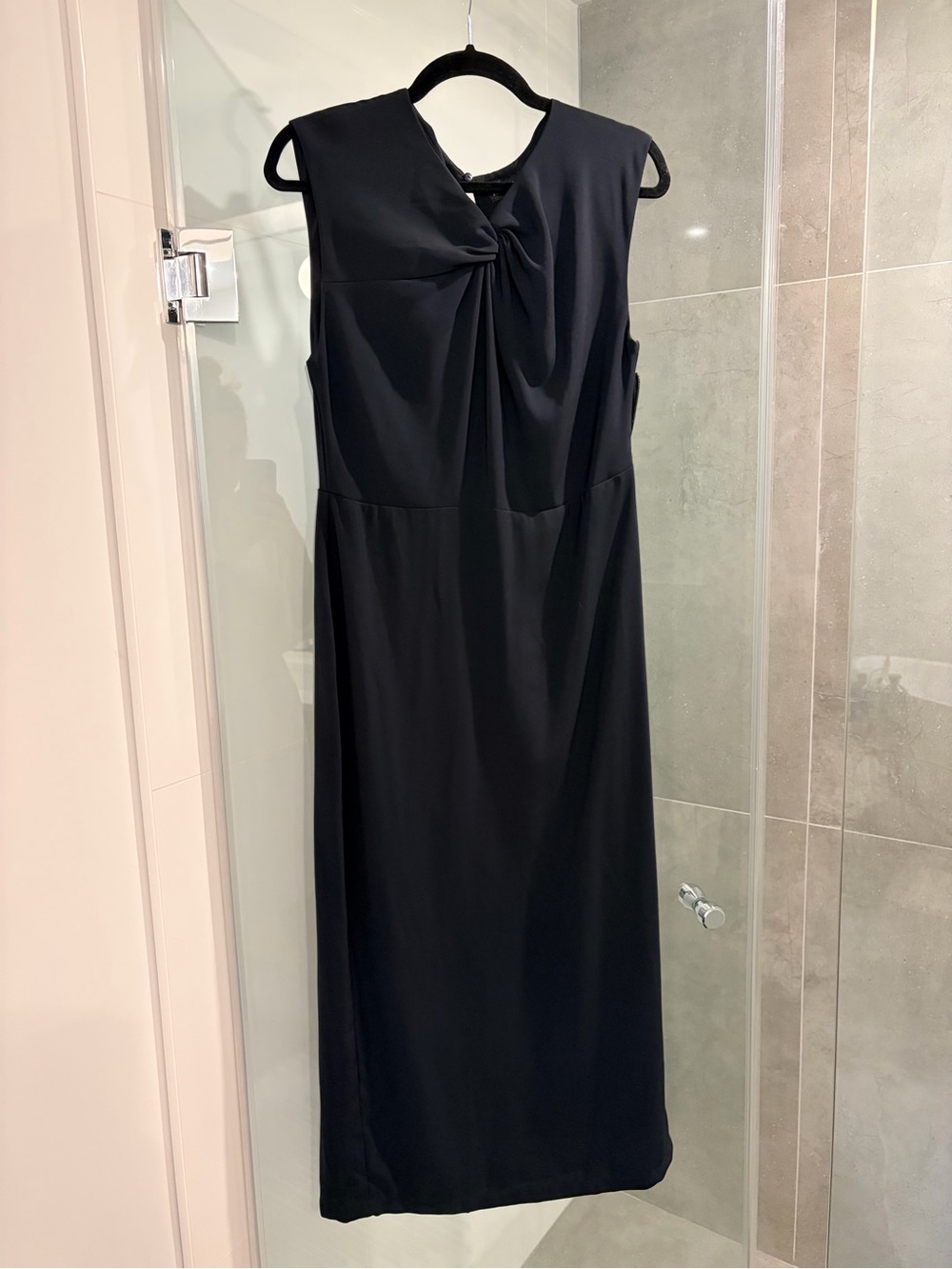 Sleeveless Navy Twist-Detail Women’s Dress